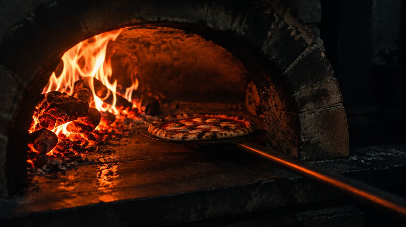 Bocca del forno con fiamma viva